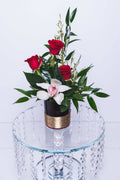 Composition de roses et orchidées Chérie de Fleurs d'Amazone