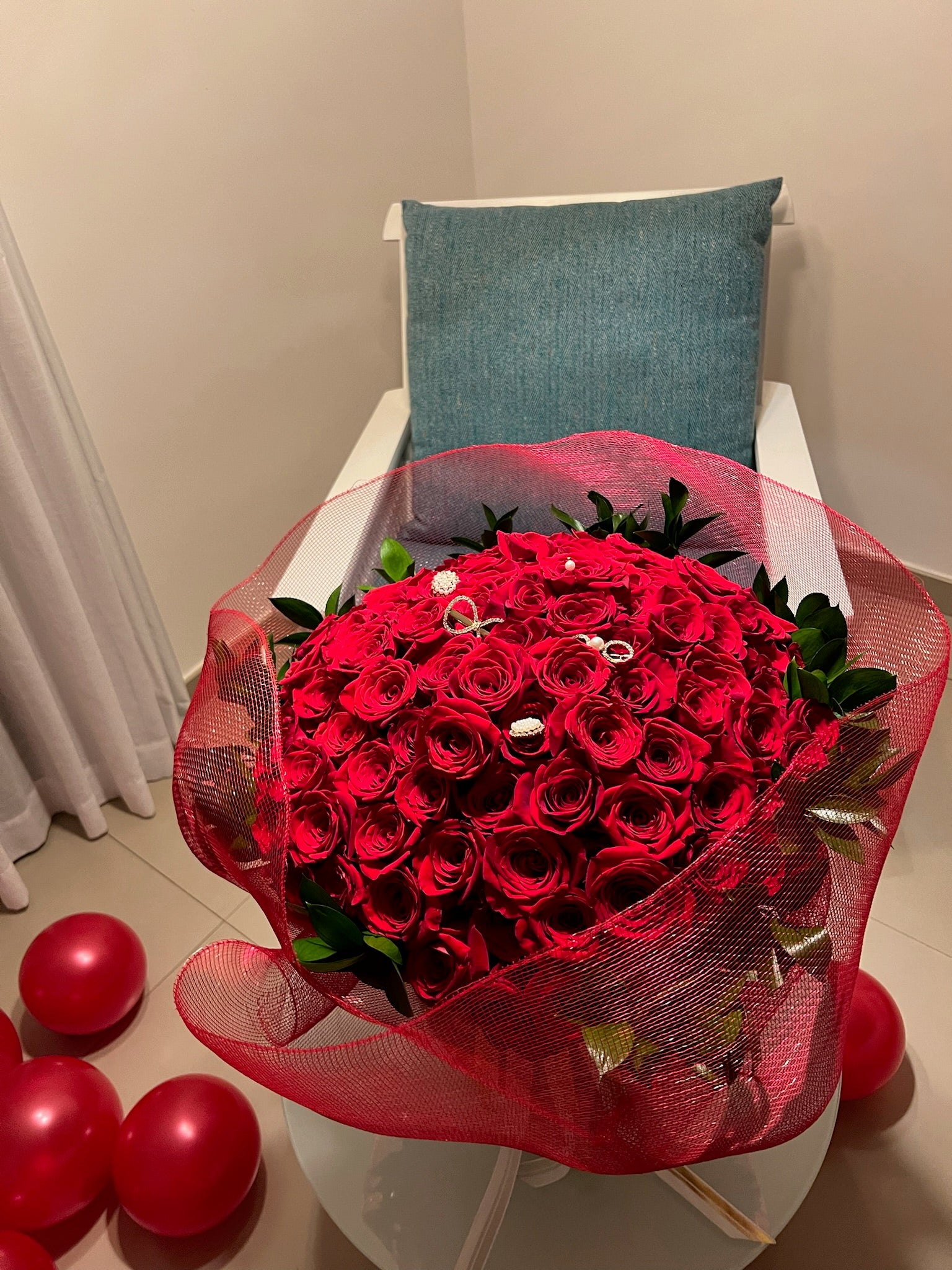Bouquet de 100 roses rouges
