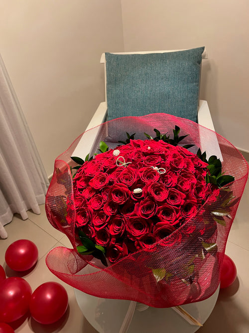 Bouquet de 100 roses rouges